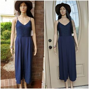 New Gianni  bini 3/4 navy jumpsuit /romper
